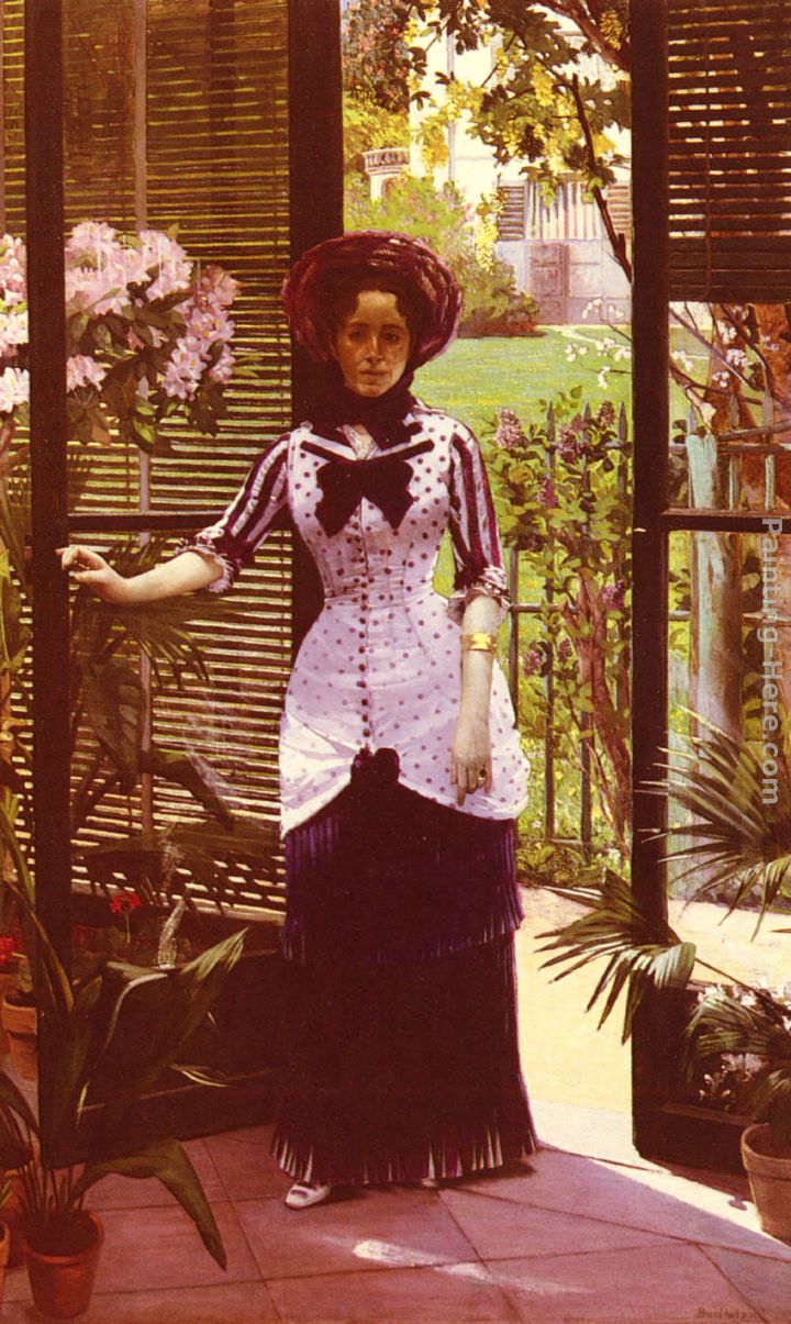 Portrait De La Femme D'Artiste Entrant Dans La Serre painting - Paul Albert Bartholome Portrait De La Femme D'Artiste Entrant Dans La Serre art painting